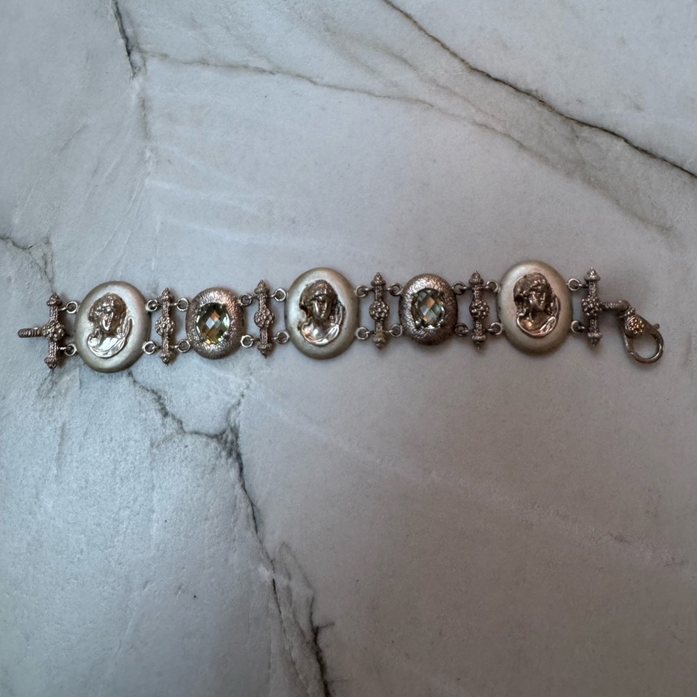 Tagliamonte 925SS Cameo & Topaz Bracelet